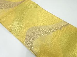 佐賀錦　山並に花模様織出し全通袋帯